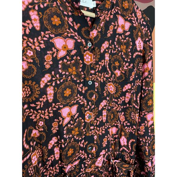 A.L.C. Silk Paisley "Sacha" Groovy Floral Dress US SIZE 2 - Picture 11 of 12
